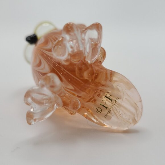 2005 Fitz & Floyd Glass Owl Orange and White 2.5" Tall - Retired - Picture 6 of 6